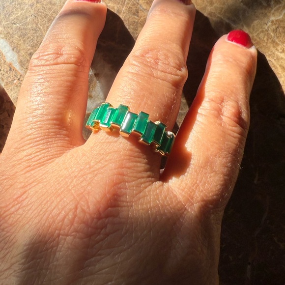 Green Onyx Gold Plated Ring - Picture 8 of 10